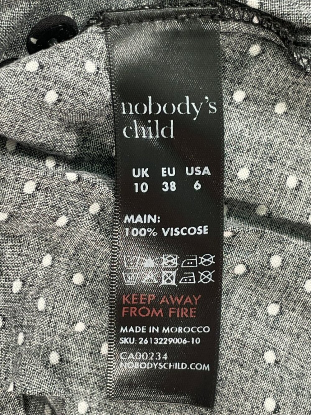 Nobodys Child Avery Black Polka Dot Midi Slit Casual Everyday Dress Sz US 6 NEW - Picture 8 of 10